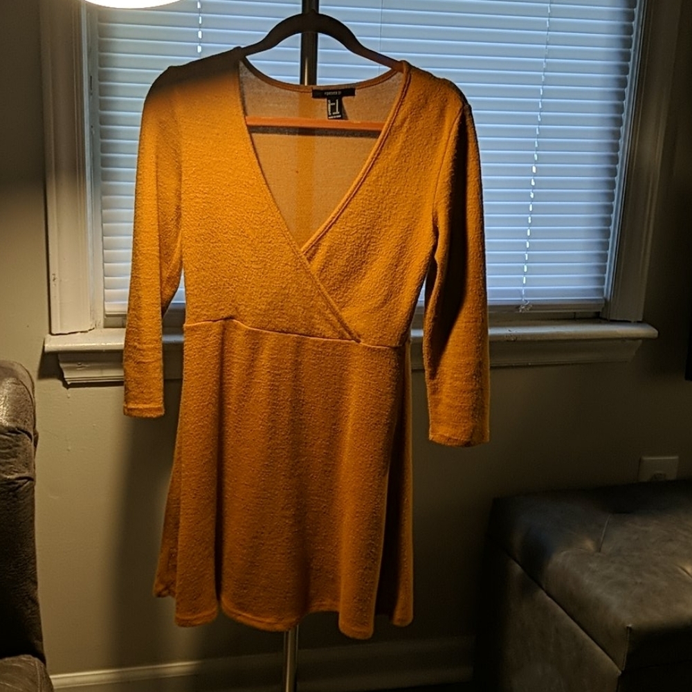 Forever 21 mustard mini dress
